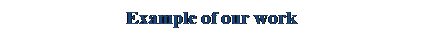 Text Box: Example of our work